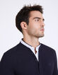 Polo marino punto piqué cuello camisero Hombre-4