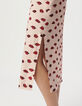 Rosa Damen-Midirock Satin Mundprint-4