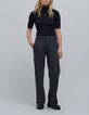 Pantalon de costume flare gris rayures tennis Femme-1