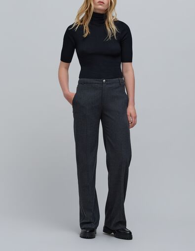 Pantalon de costume flare gris rayures tennis Femme - IKKS