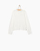 Gebroken wit T-shirt met kanten kraag meisjes -3