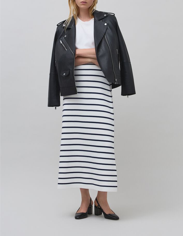 Jupe longue marinière femme