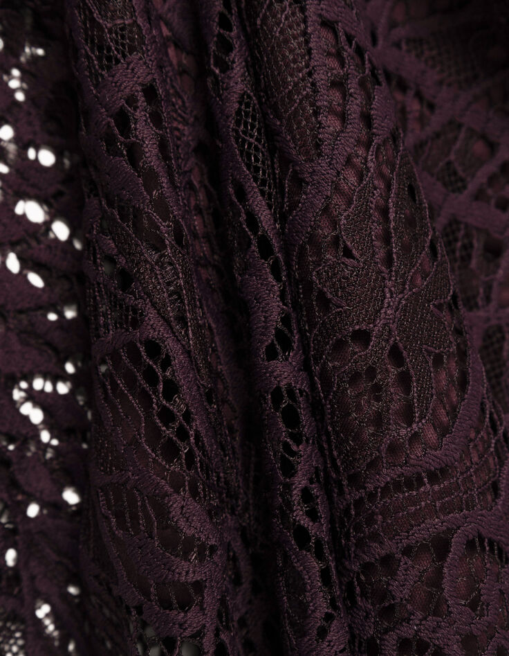 Maxi-jurk met bordeauxrode kant voor dames-8