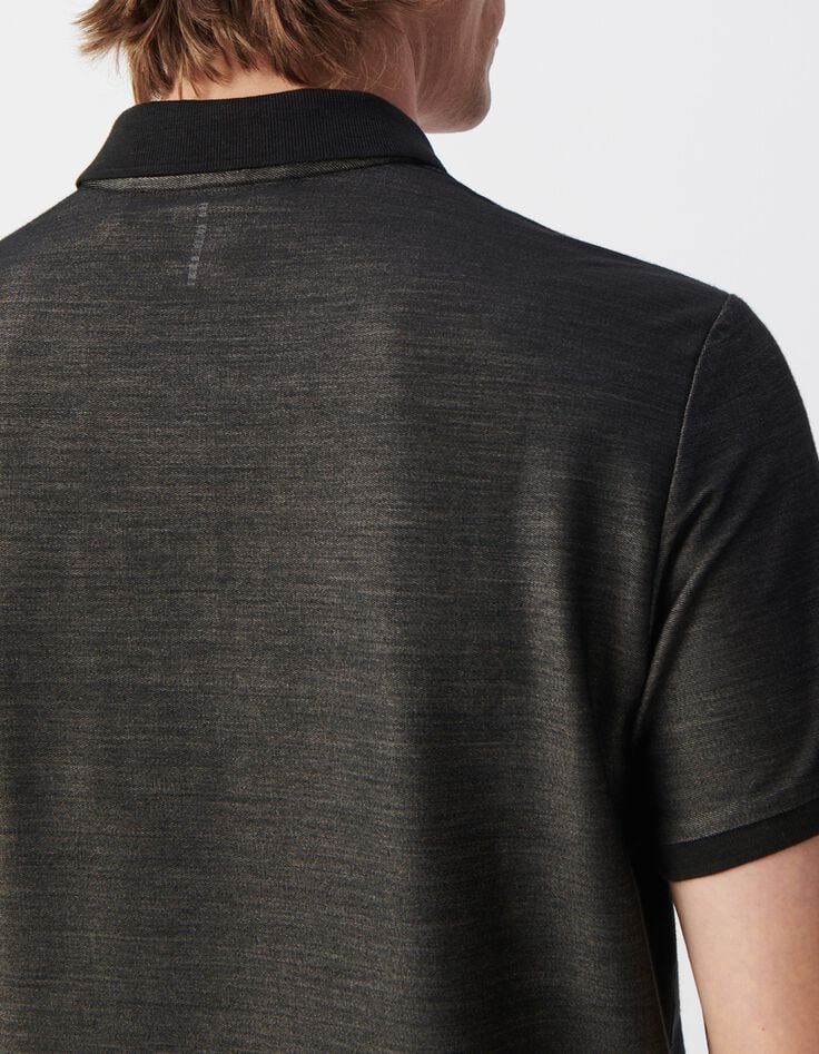 Men&rsquo;s grey SEAWOOL&reg; semi-plain knit polo shirt-5