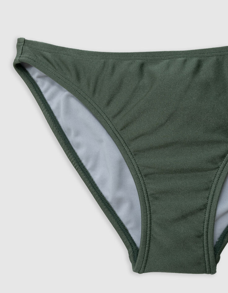 Maillot de bain 2 pièces kaki métallisé fille-6