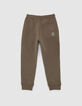 Khakifarbene Jungen-Jogginghose mit Abn&auml;hern-3