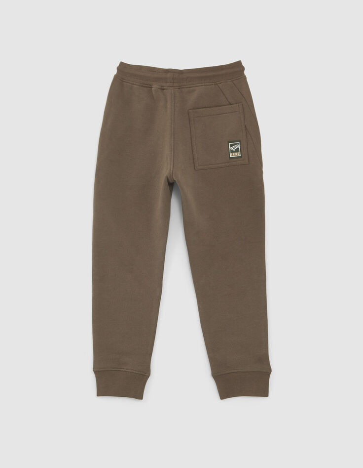 Khakifarbene Jungen-Jogginghose mit Abn&auml;hern-3