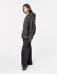 Blouson noir à capuche fille-2