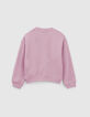 Girls’ violet paisley print slogan sweatshirt-3