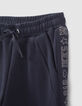 Jogging marine bandes lurex c&ocirc;t&eacute;s fille-6