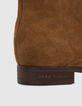 Boots marron en cuir velours zippées Homme-5