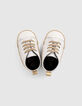 Ecru sneakers met goudkleurige veters babymeisjes-7