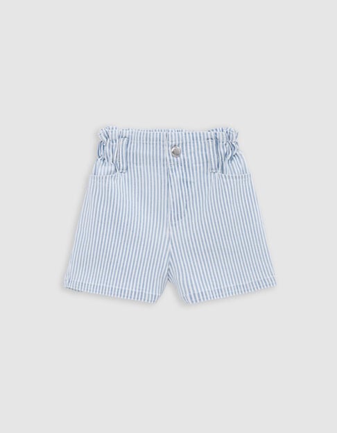 Shorts vaqueros blancos rayas azules niña - IKKS