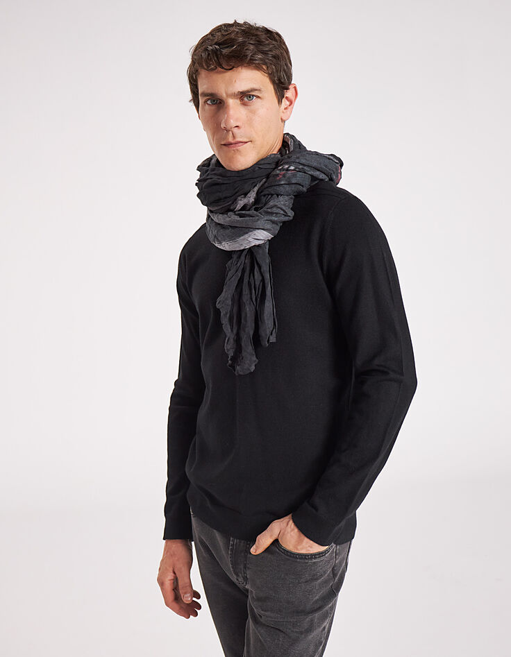 Fular negro visual esqueleto y rosas Hombre-4