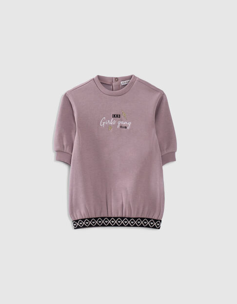 Robe-sweat parme avec ganse rock bébé fille - IKKS