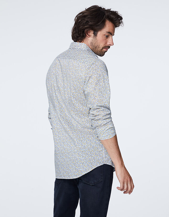 Chemise SLIM blanc cassé tissu Liberty micro-fleurs Homme-3