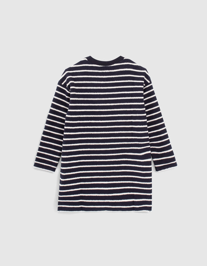 Girls’ navy striped, embroidered sailor dress - IKKS