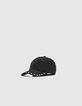 Women&rsquo;s black studded corduroy cap-1