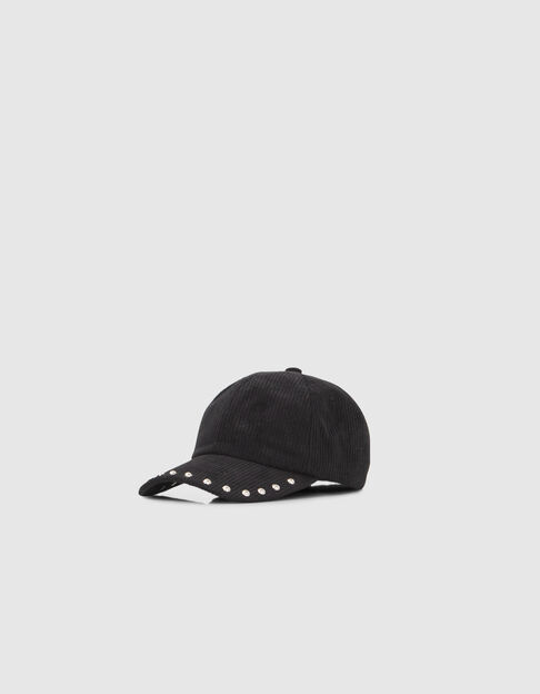 Gorra negra pana tachuelas mujer