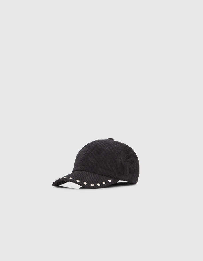 Gorra negra pana tachuelas mujer-1