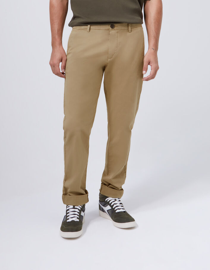 Beige Slim-Herrenchinohose-2