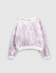 Sudadera blanco roto tie and dye corazón foil niña-3