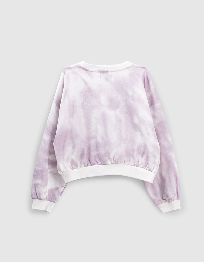 Girls’ off-white tie-dye print sweatshirt with foil heart - IKKS