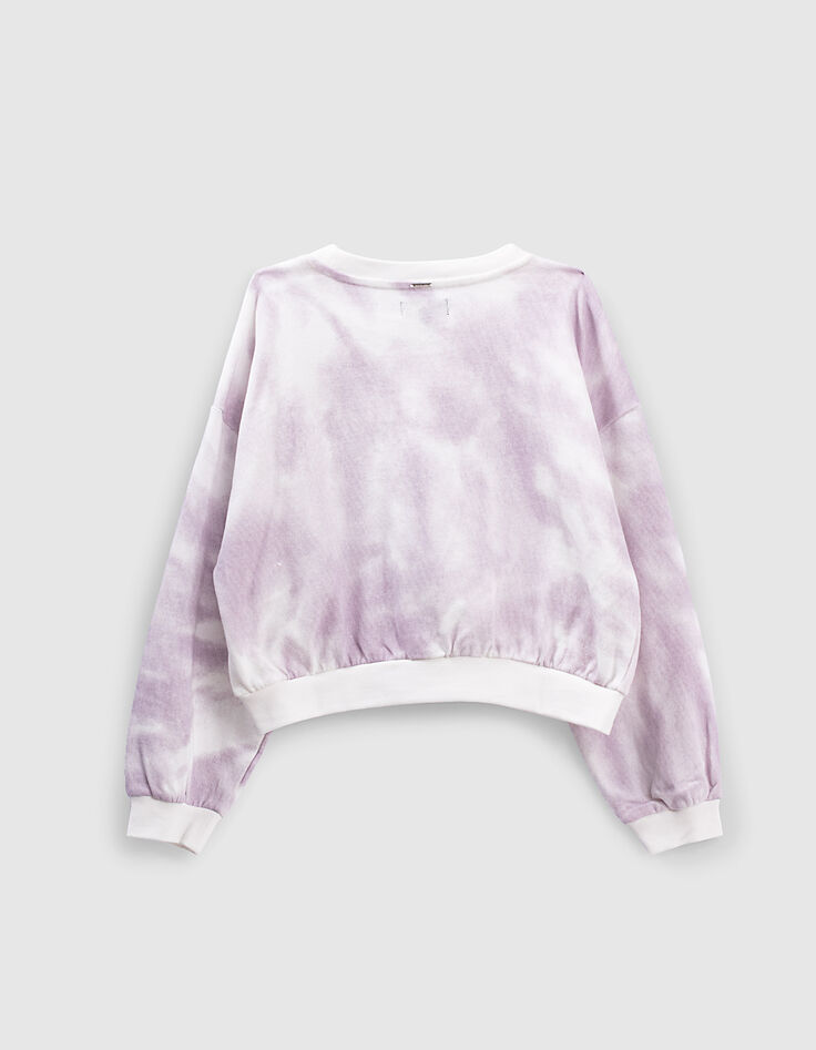 Sudadera blanco roto tie and dye corazón foil niña-3