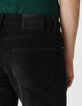 Zwarte slim broek fijne ribfluweel Heren-5