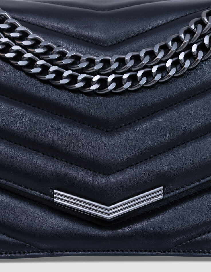 Sac THE 1 Timeless noir cuir matelassé Taille L Femme-4