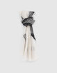 Foulard blanc cassé jacquard snake double face Femme-1