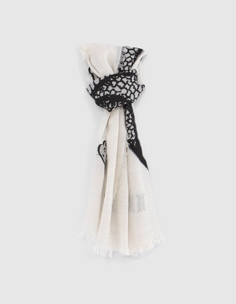 Gebroken witte sjaal jacquard snake dubbelzijdig Dames - IKKS