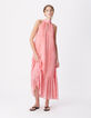 Robe longue rose motif rayures floues Femme-2