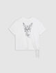 Tee-shirt blanc coton bio à nouer statue ailée Femme-6