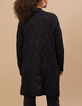 Schwarzer, lange Zierstrickjacke I.Code-3