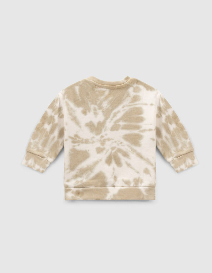 Baby boys’ beige tie-dye slogan sweatshirt-2