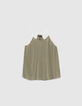 Girls&rsquo; khaki flowery strappy camisole-1