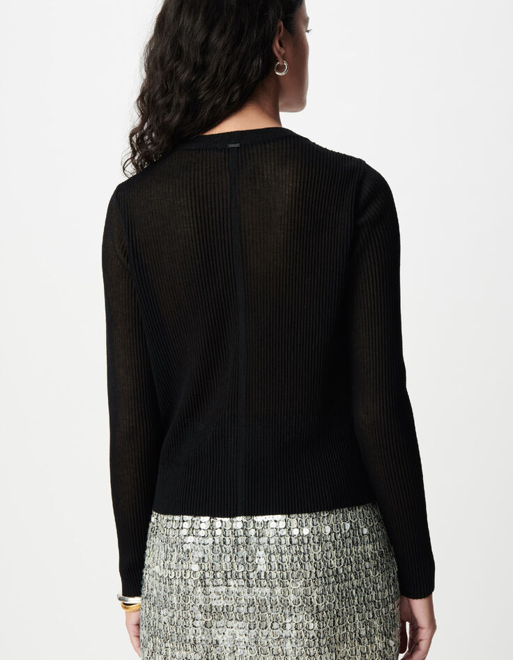 Pliss&eacute; trui met ronde hals dames-3