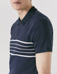 Herren-Poloshirt, Marineblau, weiß gestreift, Matrosenlook-2