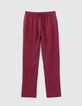 Violet geklede rechte broek in crêpe dames-6