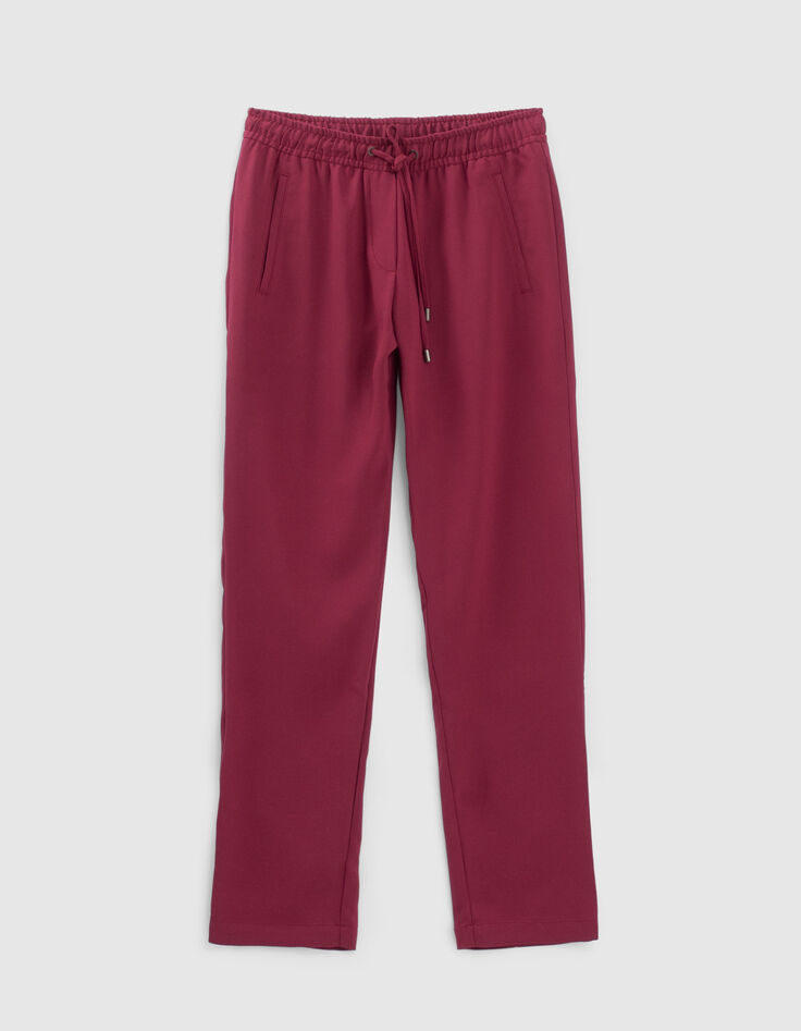 Violet geklede rechte broek in crêpe dames-6