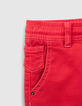 Bermudas vaquero rojo cintura elástica niño-5