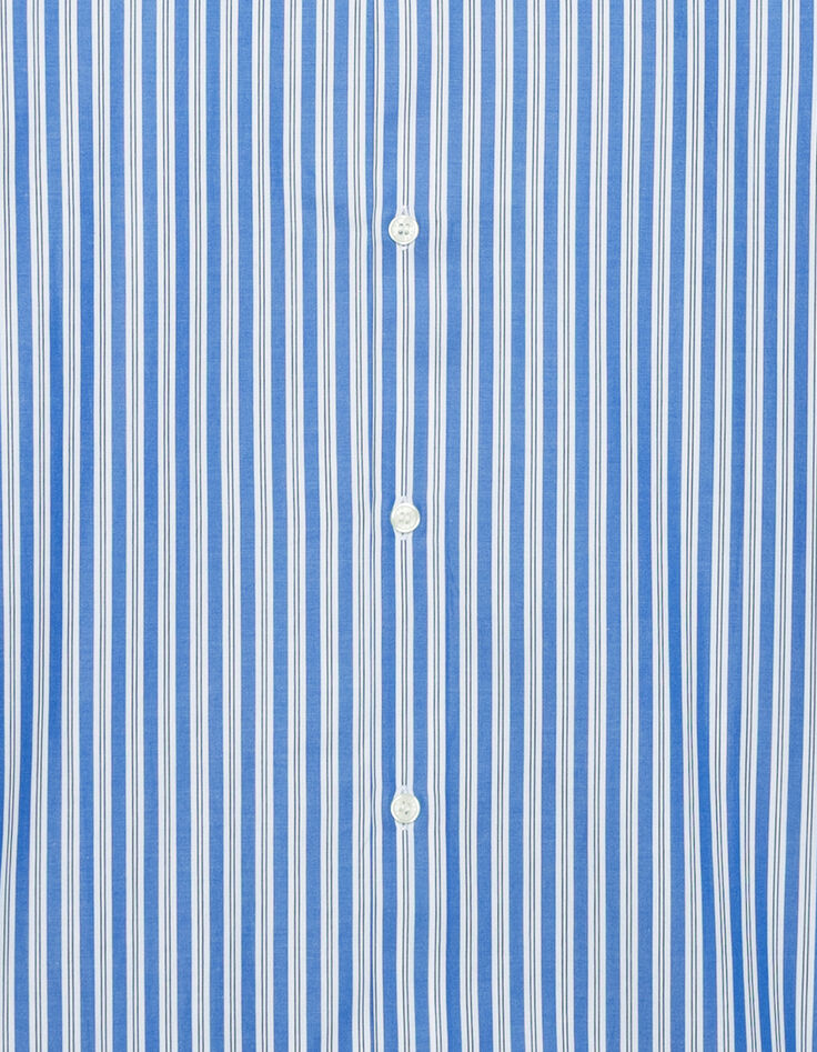 Heren slim-fit blauw gestreept overhemd met motief-7