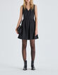 Schwarzes Skater-Damenkleid aus Glitzerstoff-5