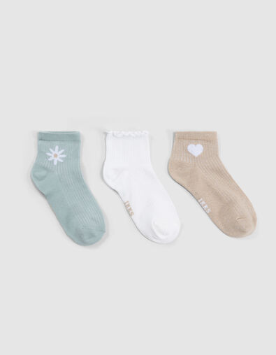 Chaussettes écrues, vert d'eau, dorées fille - IKKS