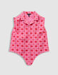 Girls’ pink sleeveless top with red graphic print-6