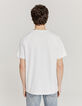Camiseta blanca slub con bolsillo de parche Hombre -2
