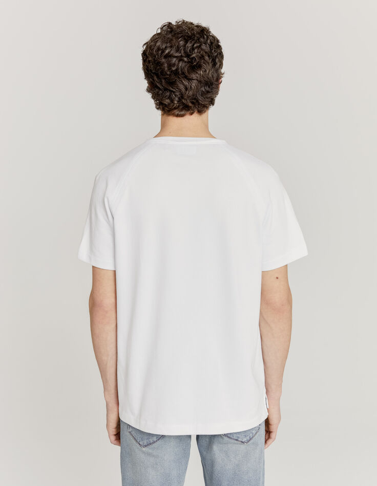 Camiseta blanca slub con bolsillo de parche Hombre -2 Camiseta blanca slub con bolsillo de parche Hombre -2