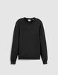 Pull noir col rond tricot 100% laine Homme-5