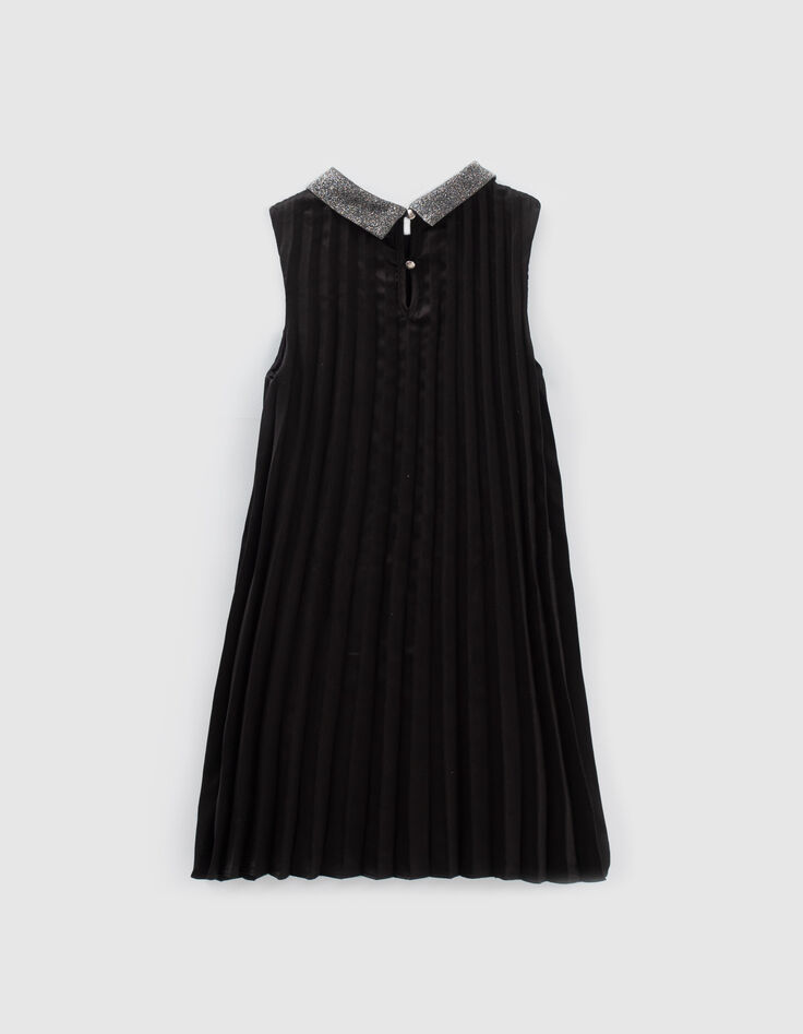 Vestido negro plisado niña-2